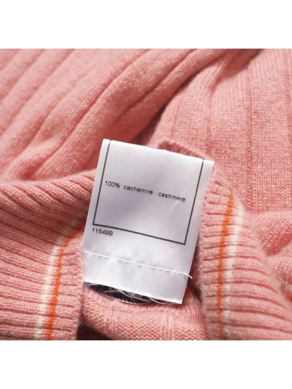 Chanel Knit 01 P CC Logo Coco Mark All Cashmere Sweater V-neck Pink - Picture 8 of 8